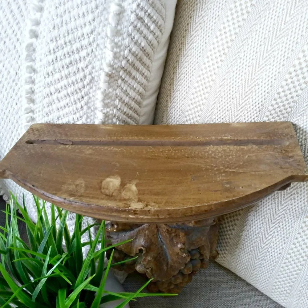 VINTAGE Cottage GRAPES WALL SHELF